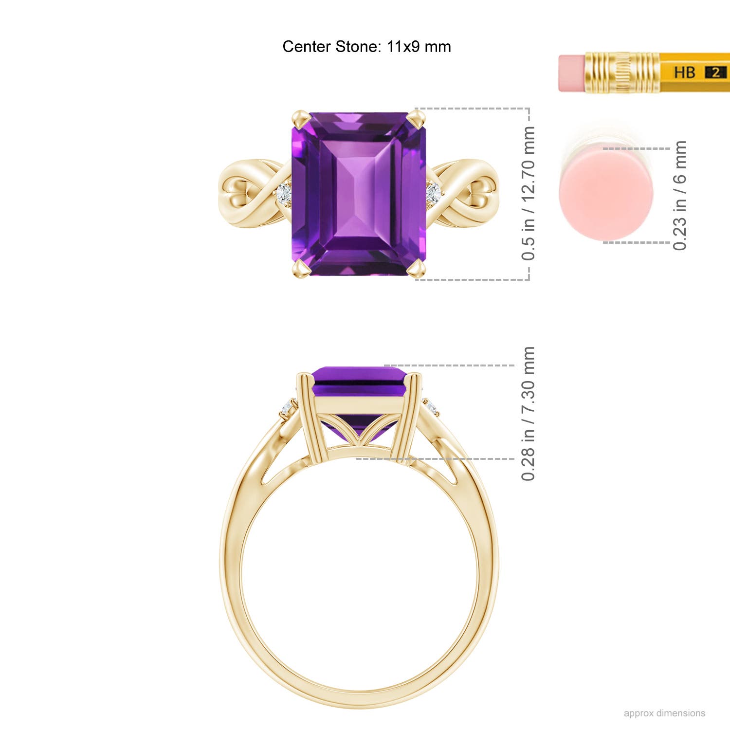 AAAA - Amethyst / 4.03 CT / 14 KT Yellow Gold