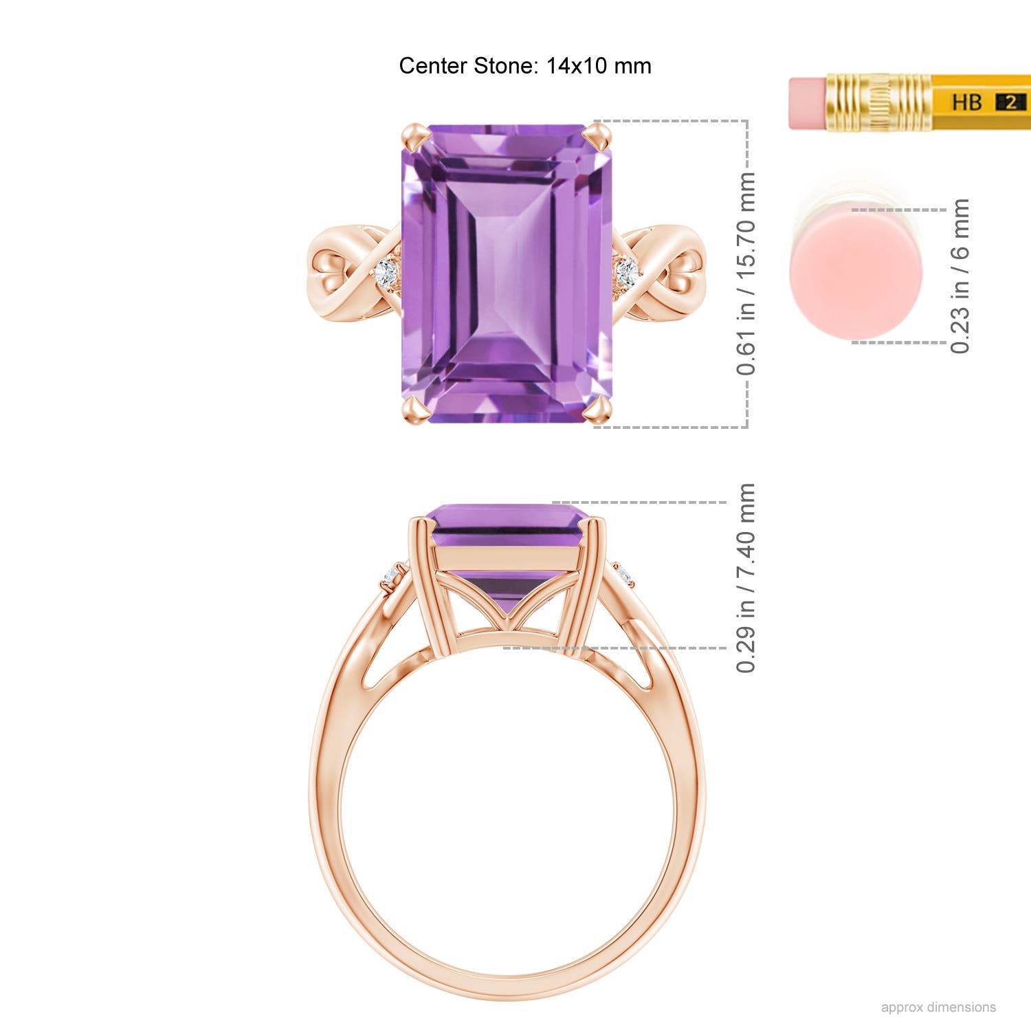 A - Amethyst / 6.53 CT / 14 KT Rose Gold