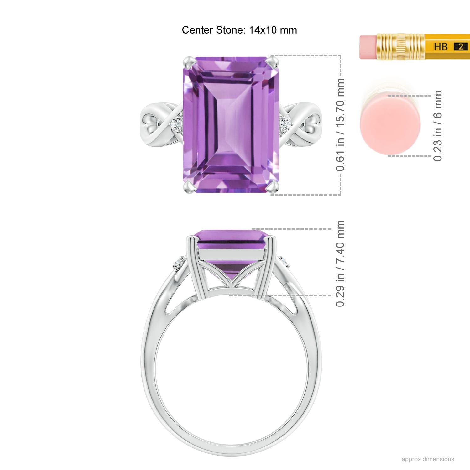 A - Amethyst / 6.53 CT / 14 KT White Gold