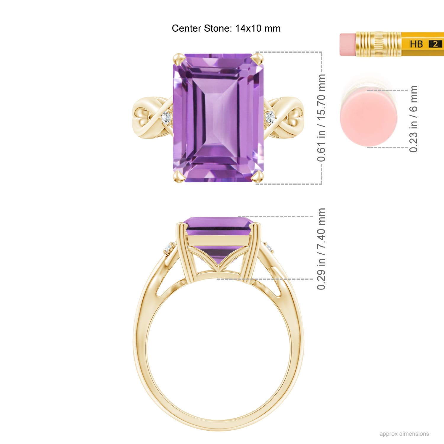 A - Amethyst / 6.53 CT / 14 KT Yellow Gold