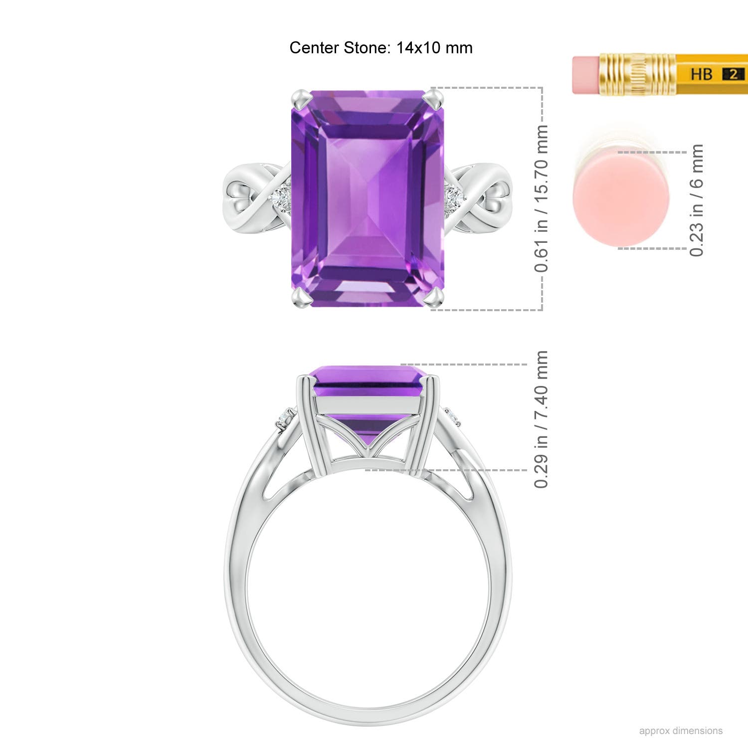 AA - Amethyst / 6.53 CT / 14 KT White Gold