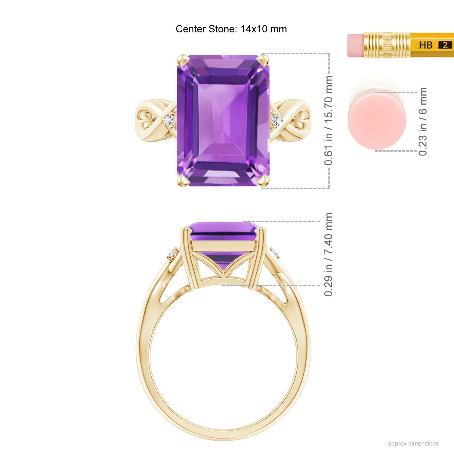 AA - Amethyst / 6.53 CT / 14 KT Yellow Gold