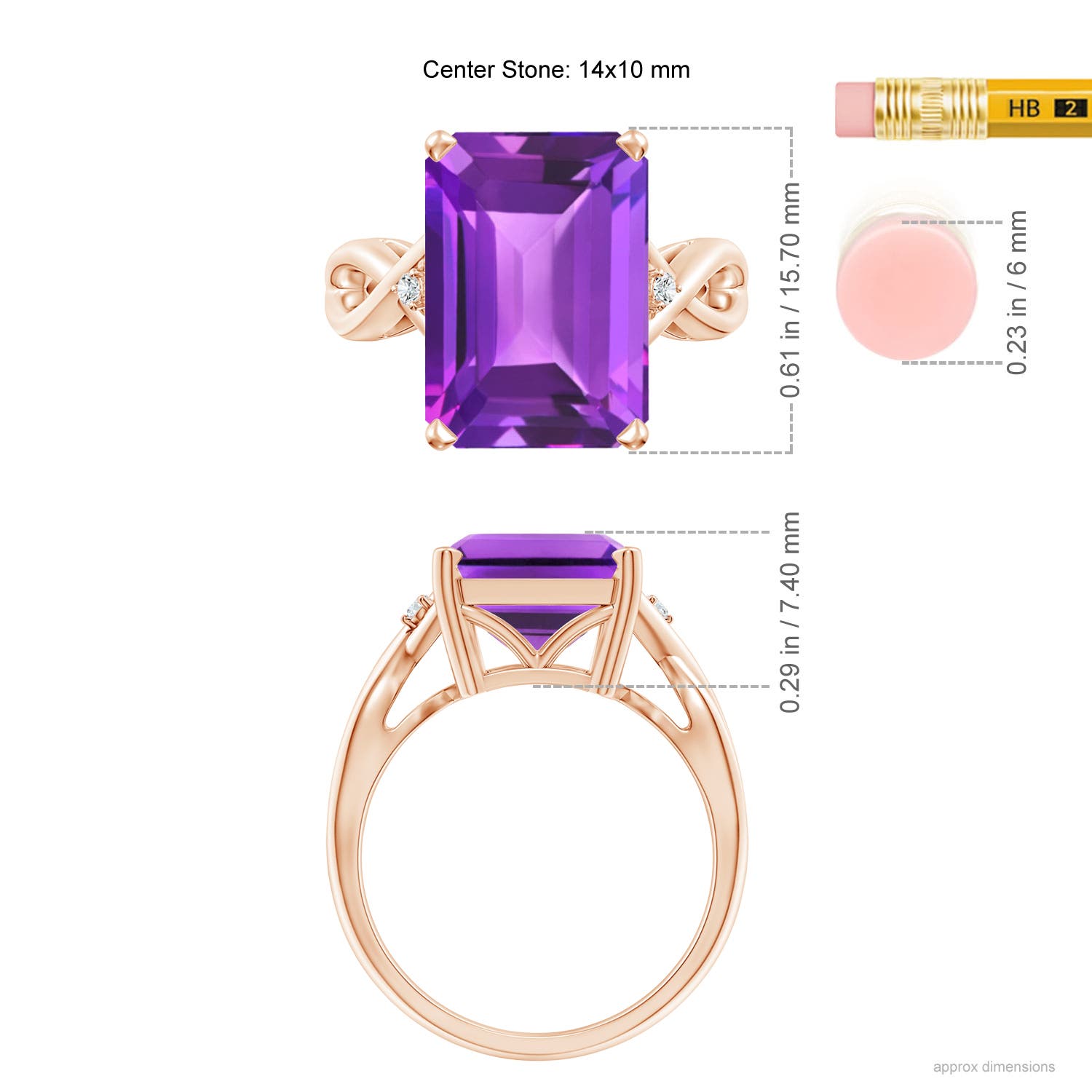 AAA - Amethyst / 6.53 CT / 14 KT Rose Gold