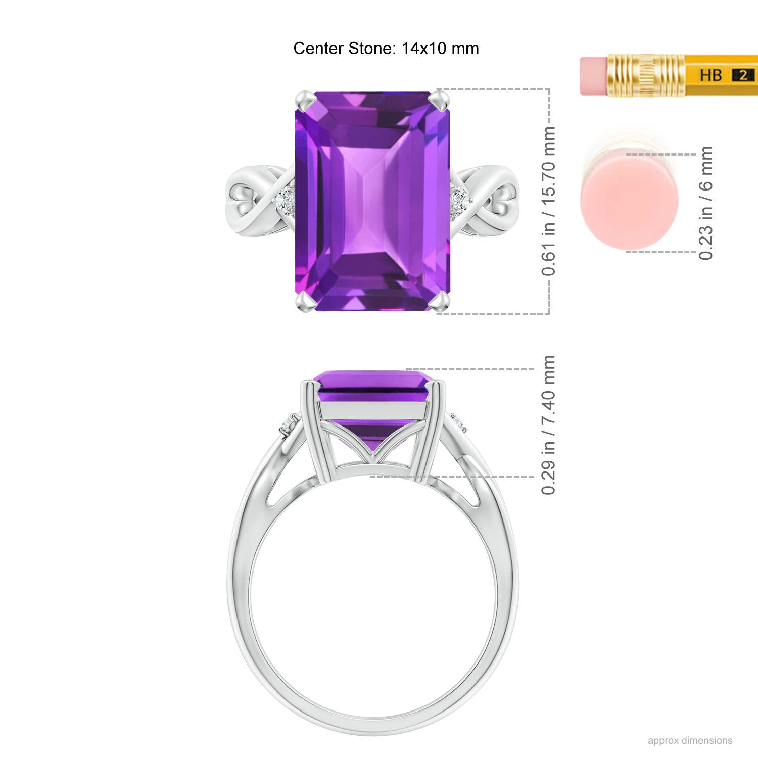 AAA - Amethyst / 6.53 CT / 14 KT White Gold