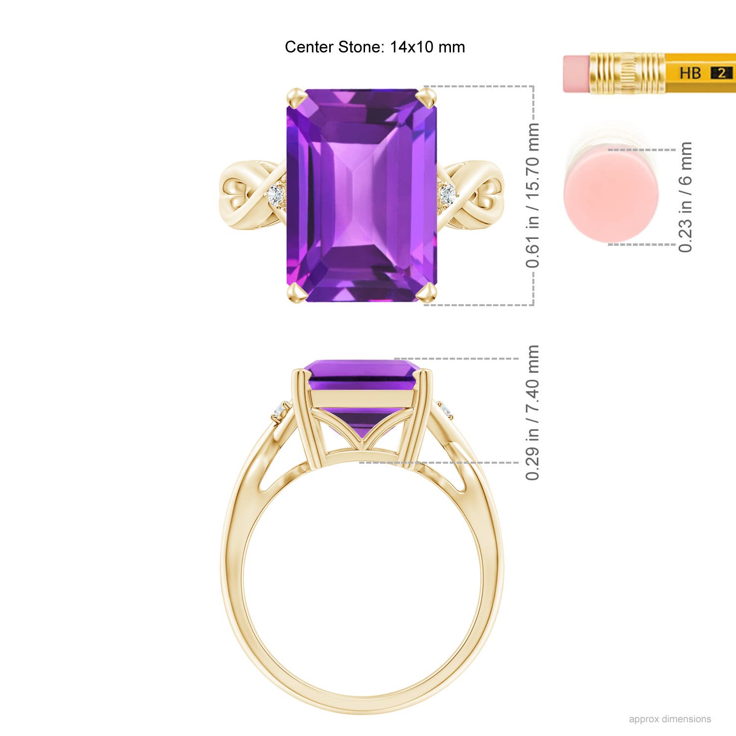 AAA - Amethyst / 6.53 CT / 14 KT Yellow Gold