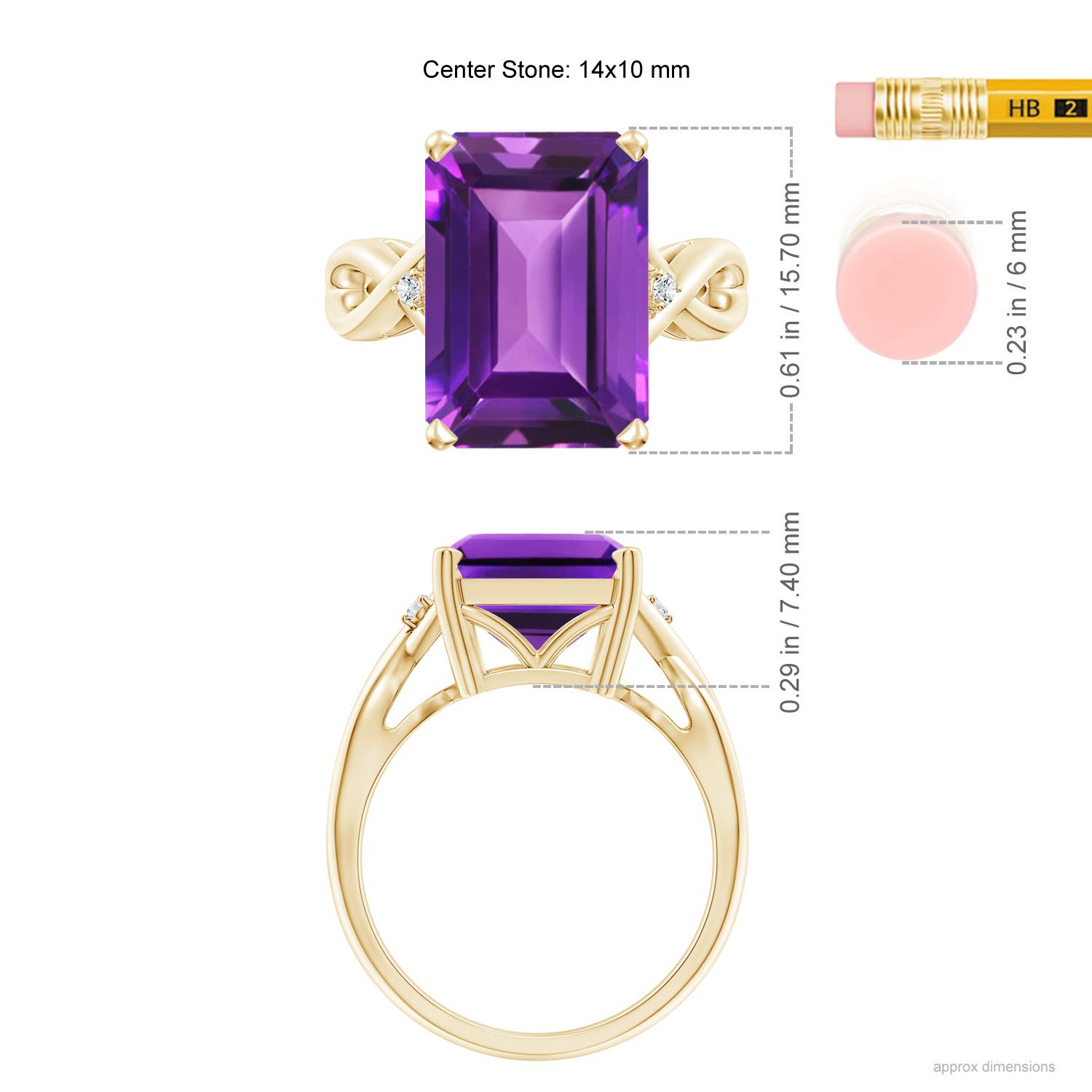 AAAA - Amethyst / 6.53 CT / 14 KT Yellow Gold