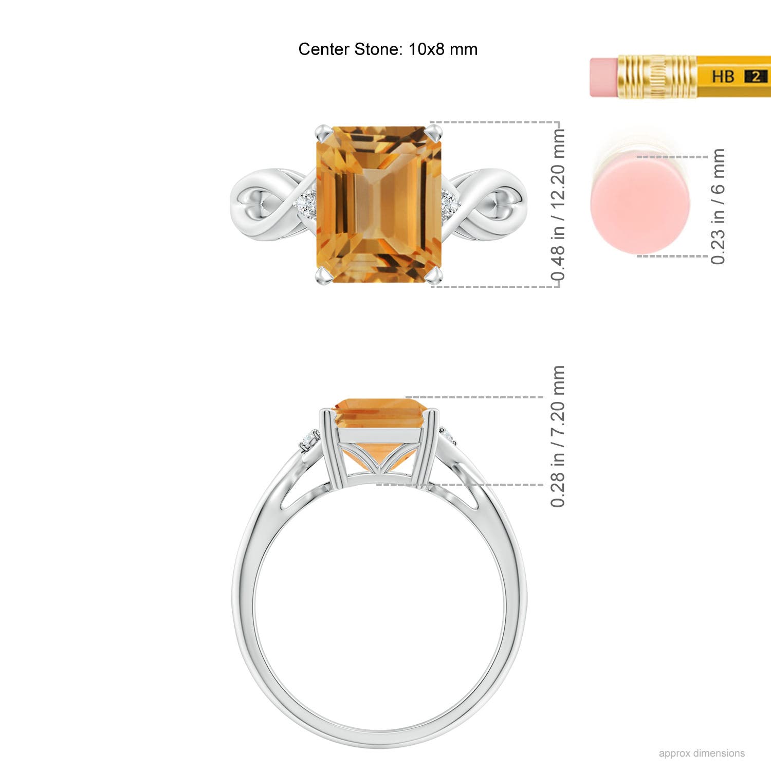 A - Citrine / 3.13 CT / 14 KT White Gold