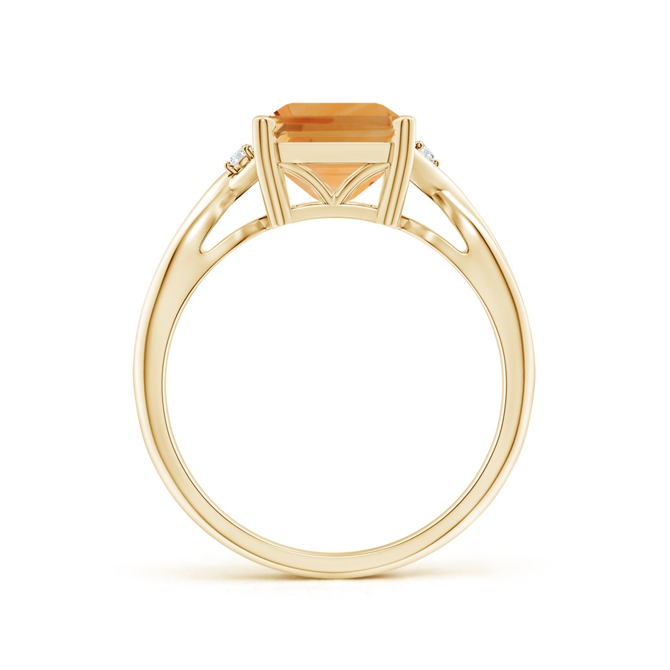 10x8mm A Twist Shank Emerald Cut Citrine Statement Ring in Yellow Gold side-1