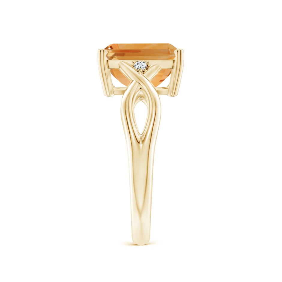 10x8mm A Twist Shank Emerald Cut Citrine Statement Ring in Yellow Gold side-2