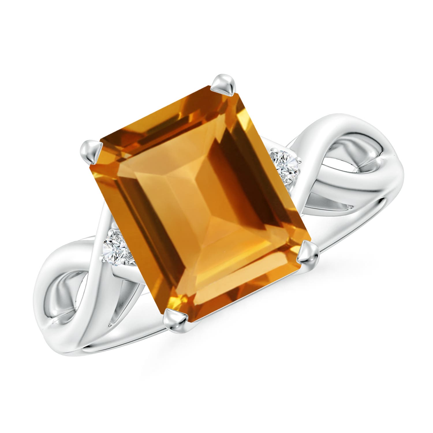 AA - Citrine / 3.13 CT / 14 KT White Gold