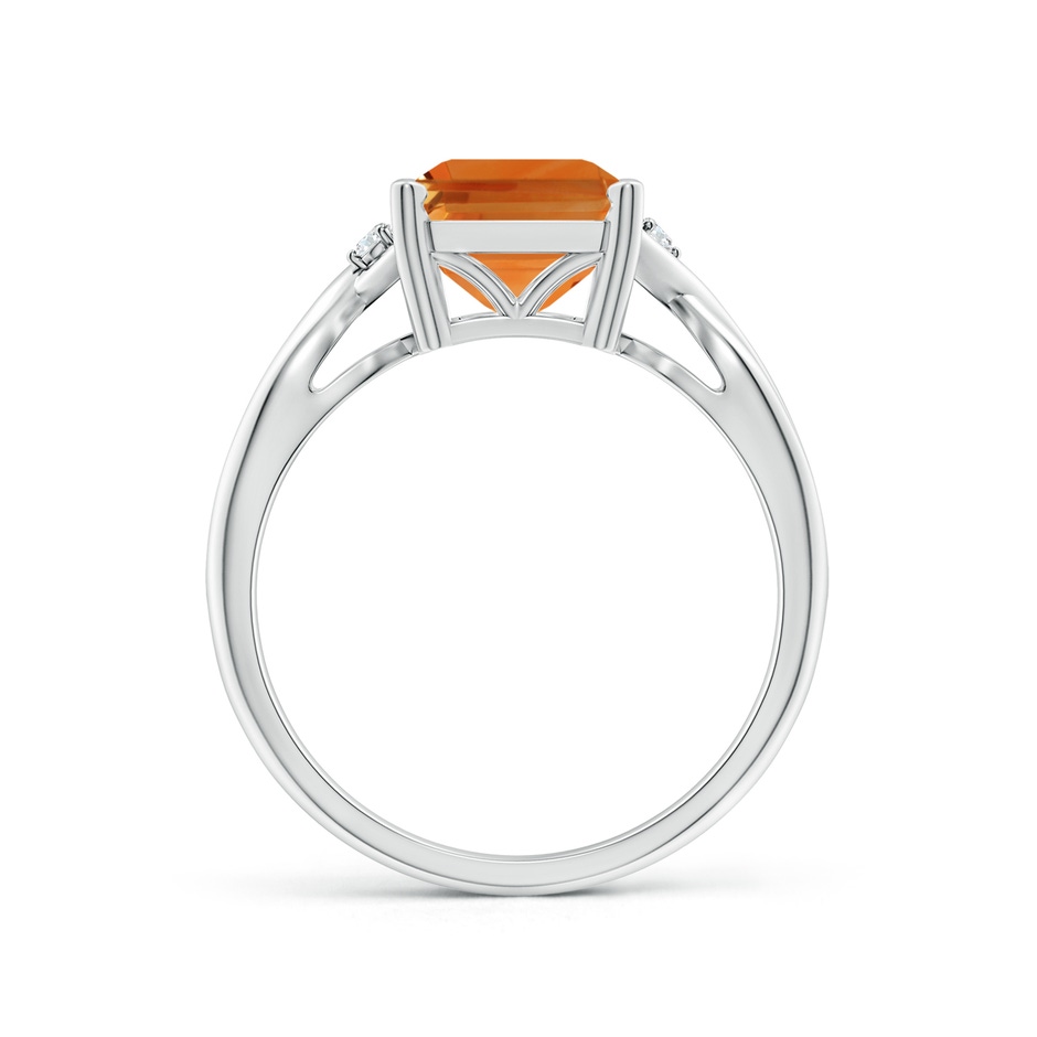 10x8mm AAA Twist Shank Emerald Cut Citrine Statement Ring in White Gold side-1