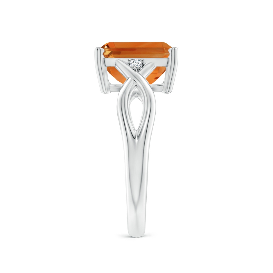 10x8mm AAA Twist Shank Emerald Cut Citrine Statement Ring in White Gold side-2