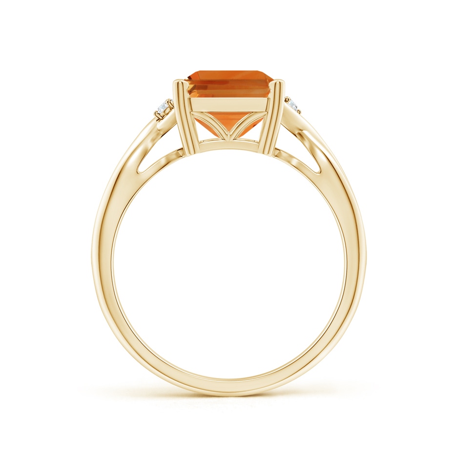 10x8mm AAA Twist Shank Emerald Cut Citrine Statement Ring in Yellow Gold side-1