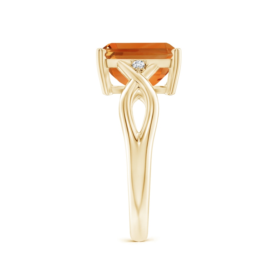 10x8mm AAA Twist Shank Emerald Cut Citrine Statement Ring in Yellow Gold side-2