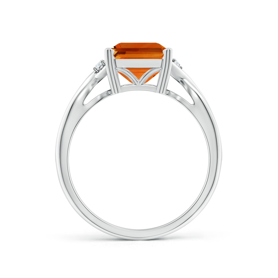 10x8mm AAAA Twist Shank Emerald Cut Citrine Statement Ring in P950 Platinum side-1