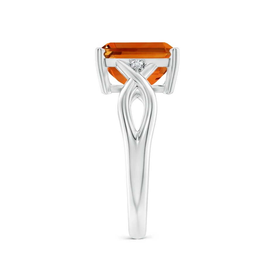 10x8mm AAAA Twist Shank Emerald Cut Citrine Statement Ring in P950 Platinum side-2