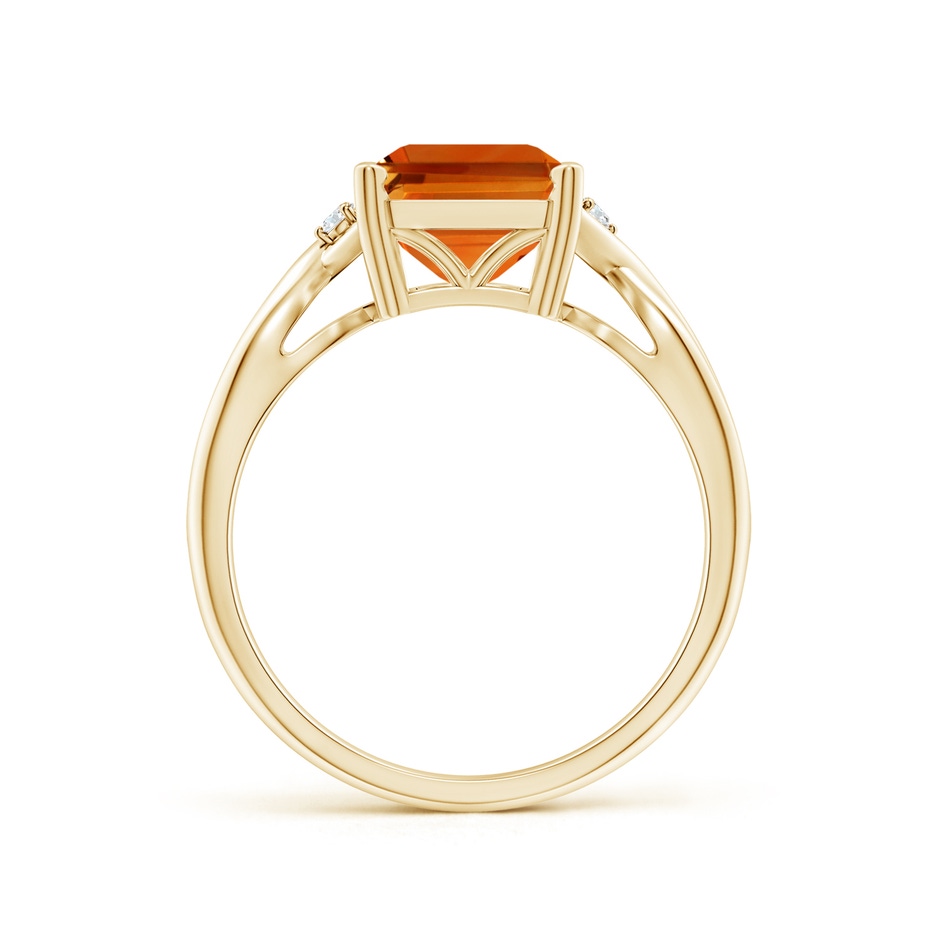 10x8mm AAAA Twist Shank Emerald Cut Citrine Statement Ring in Yellow Gold side-1