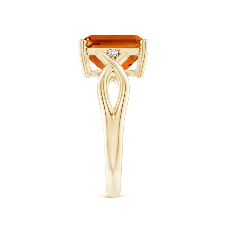 10x8mm AAAA Twist Shank Emerald Cut Citrine Statement Ring in Yellow Gold side-2