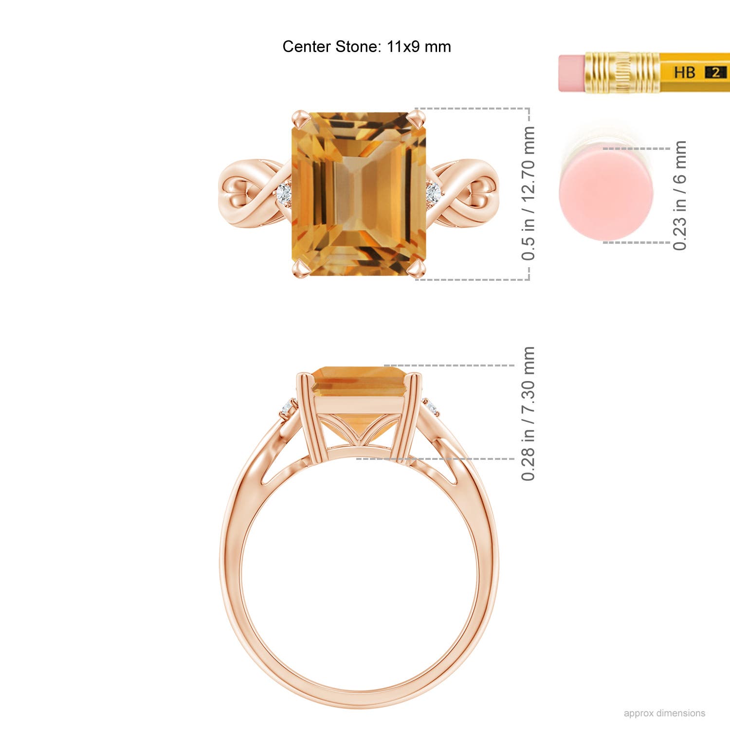 A - Citrine / 4.23 CT / 14 KT Rose Gold