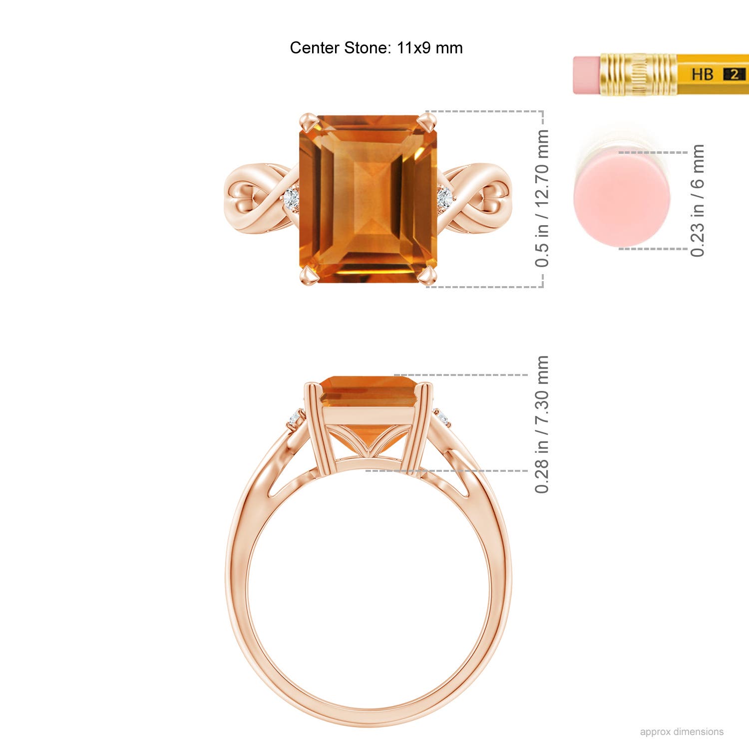 AAA - Citrine / 4.23 CT / 14 KT Rose Gold