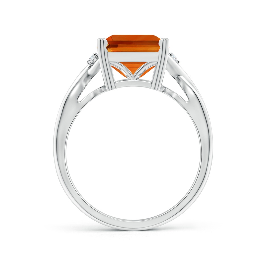11x9mm AAAA Twist Shank Emerald Cut Citrine Statement Ring in P950 Platinum side-1