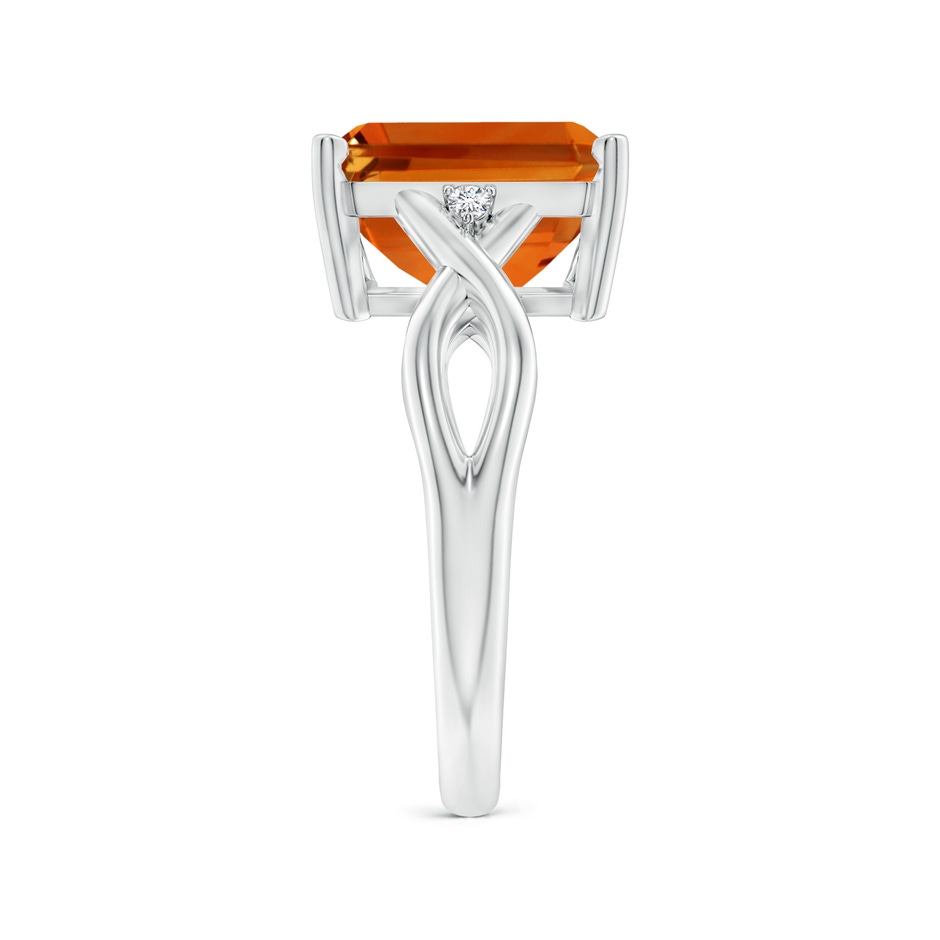 11x9mm AAAA Twist Shank Emerald Cut Citrine Statement Ring in P950 Platinum side-2