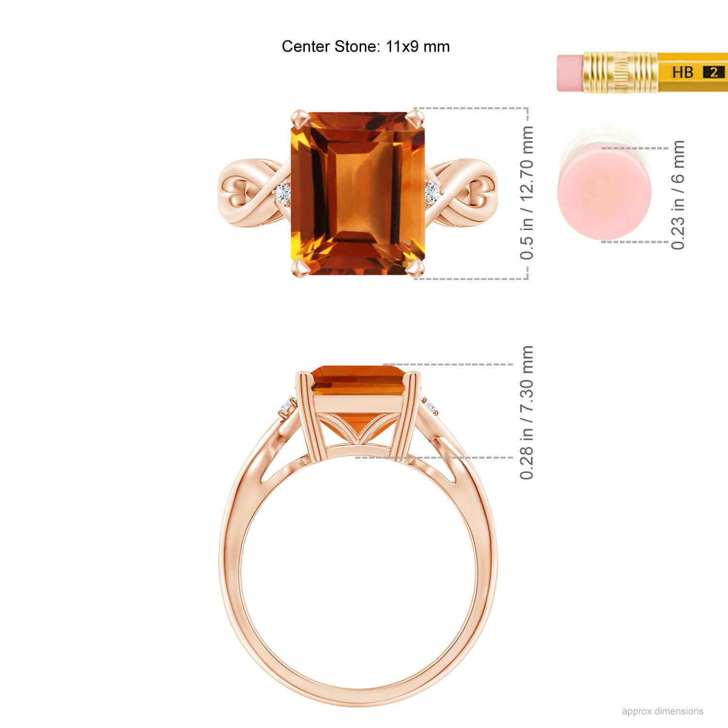 AAAA - Citrine / 4.23 CT / 14 KT Rose Gold