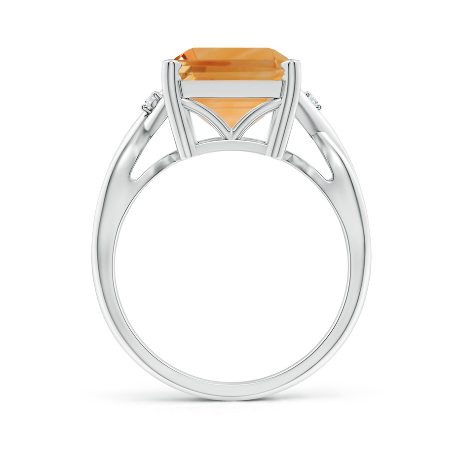 14x10mm A Twist Shank Emerald Cut Citrine Statement Ring in White Gold side-1