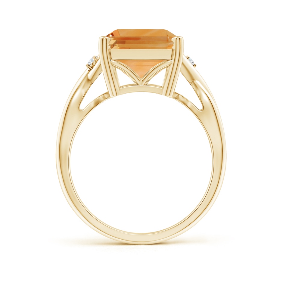 14x10mm A Twist Shank Emerald Cut Citrine Statement Ring in Yellow Gold side-1