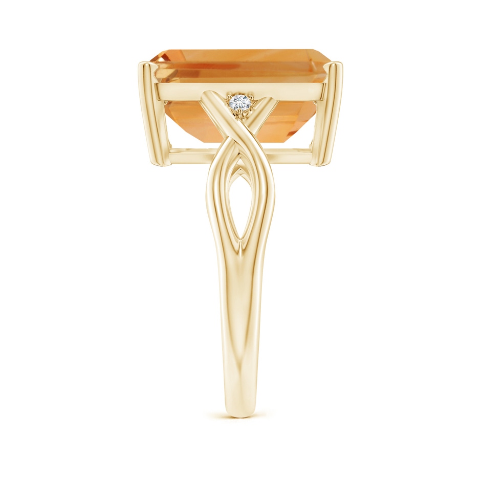 14x10mm A Twist Shank Emerald Cut Citrine Statement Ring in Yellow Gold side-2
