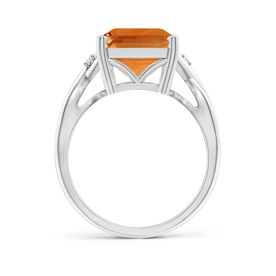 14x10mm AAA Twist Shank Emerald Cut Citrine Statement Ring in White Gold side-1