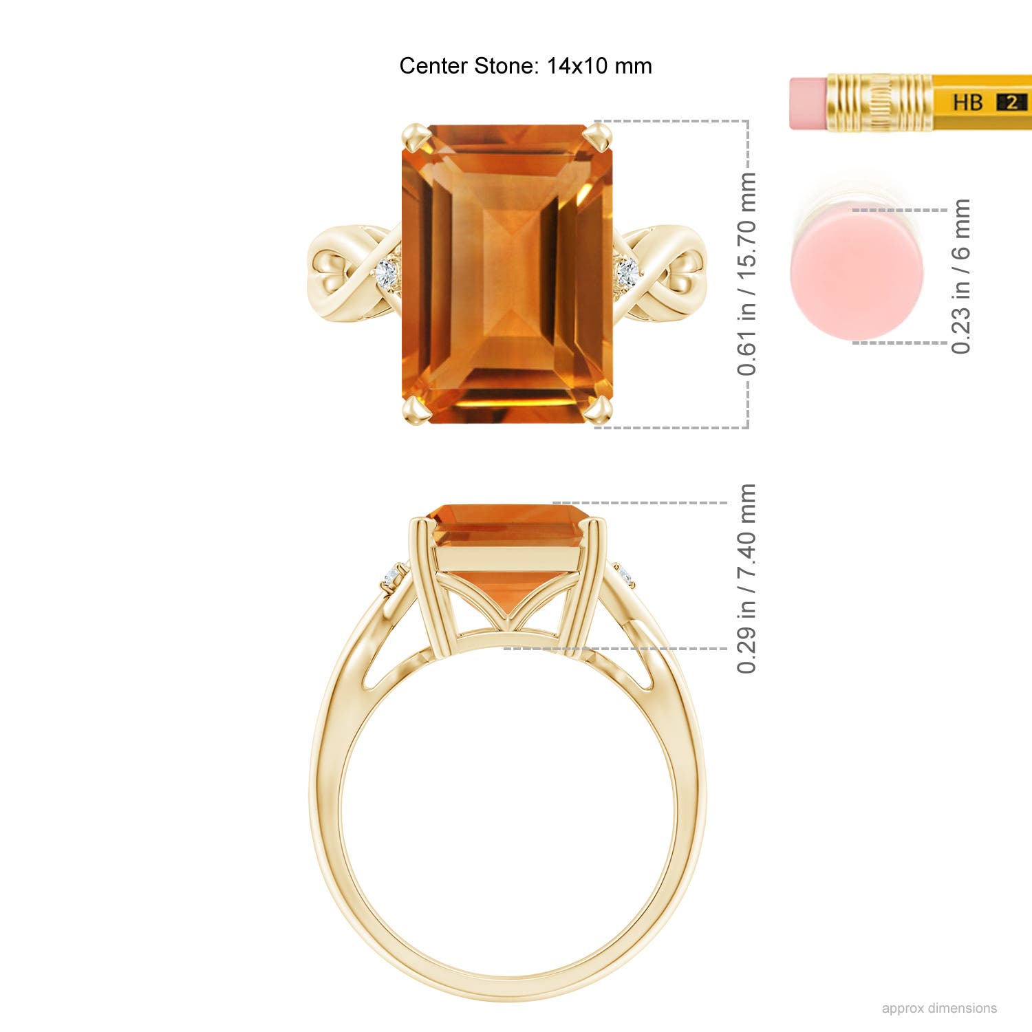 AAA - Citrine / 6.83 CT / 14 KT Yellow Gold