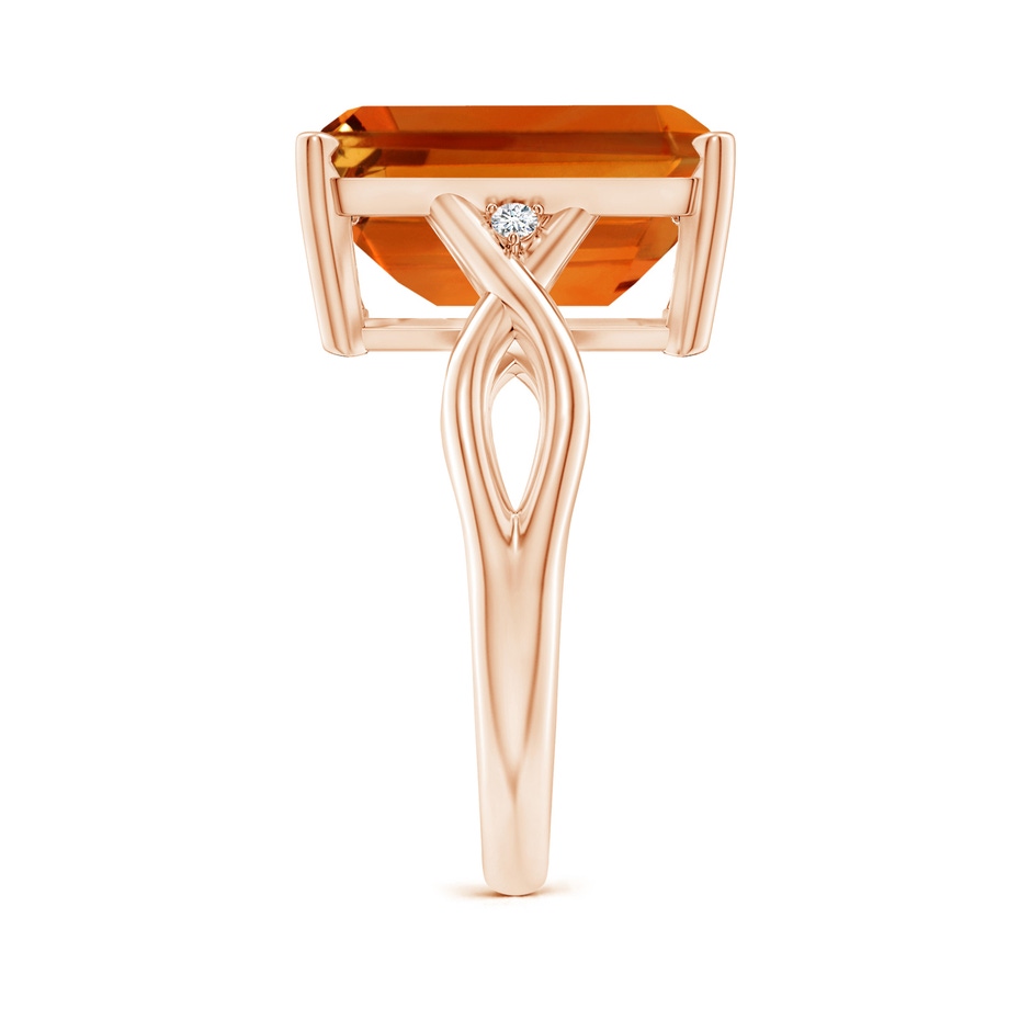 14x10mm AAAA Twist Shank Emerald Cut Citrine Statement Ring in Rose Gold side-2