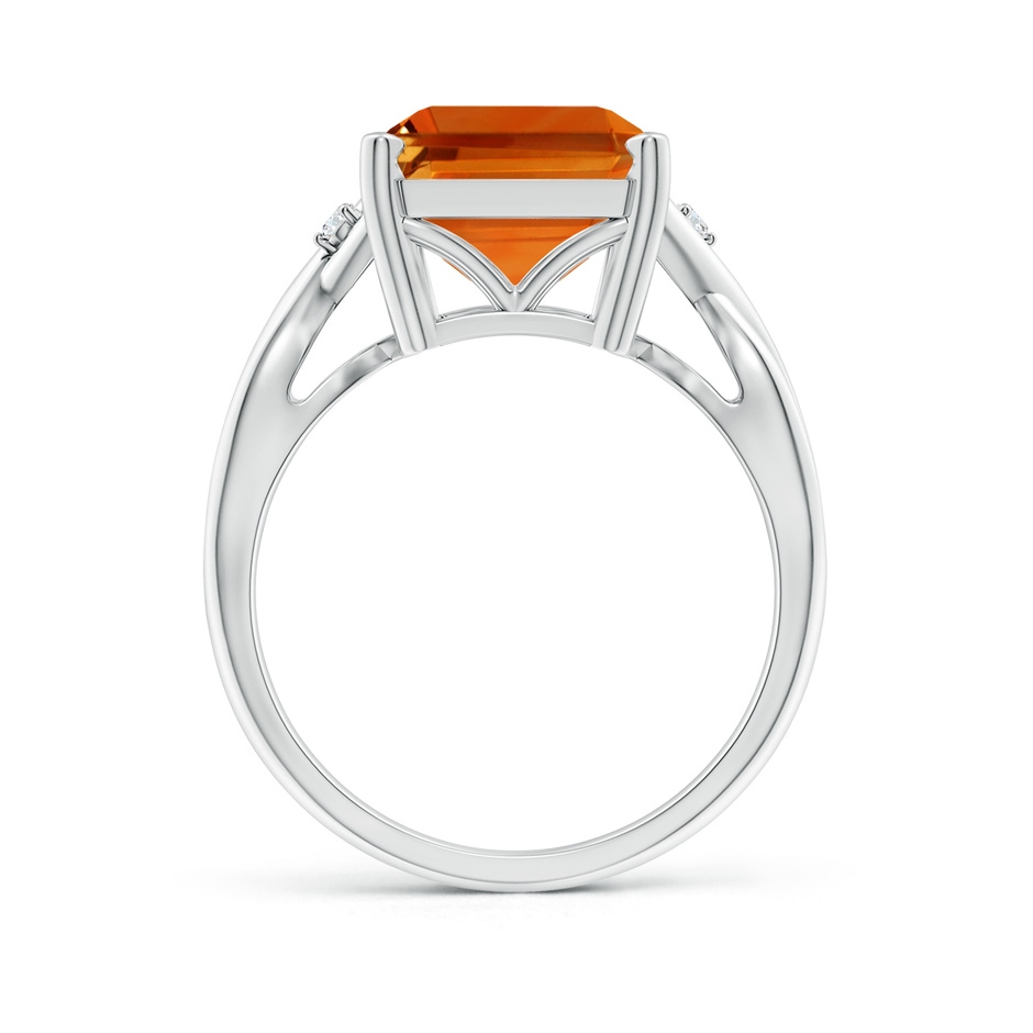 14x10mm AAAA Twist Shank Emerald Cut Citrine Statement Ring in White Gold side-1