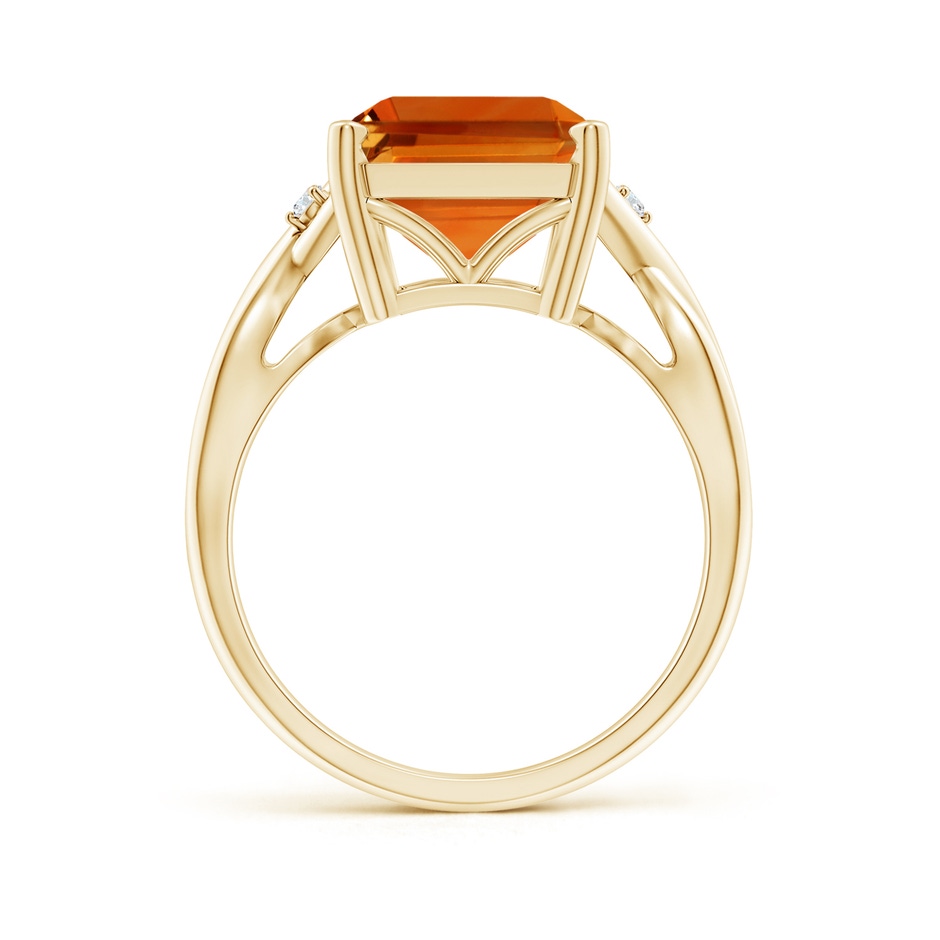14x10mm AAAA Twist Shank Emerald Cut Citrine Statement Ring in Yellow Gold side-1