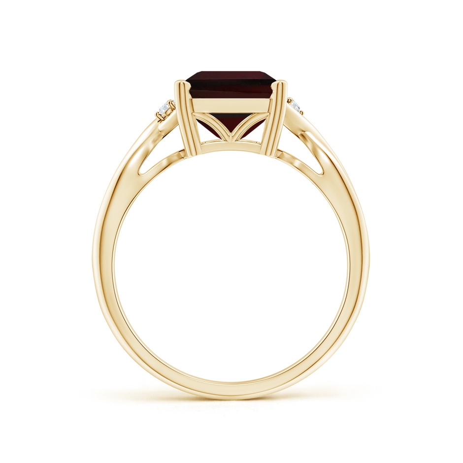 10x8mm A Twist Shank Emerald Cut Garnet Statement Ring in 9K Yellow Gold product image