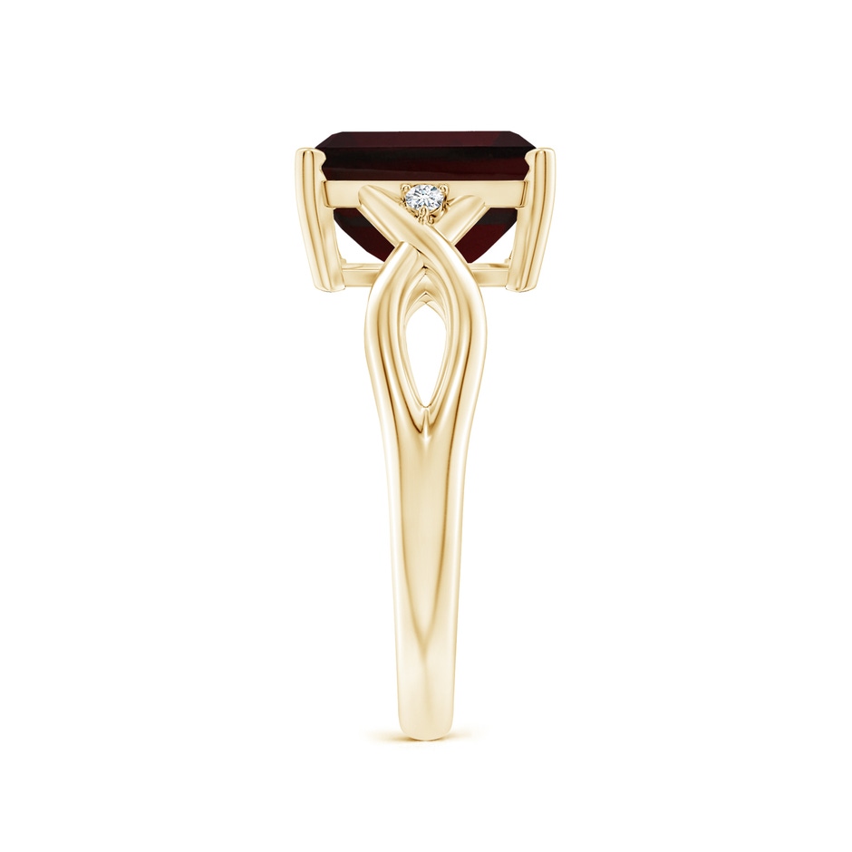 10x8mm A Twist Shank Emerald Cut Garnet Statement Ring in 9K Yellow Gold product image