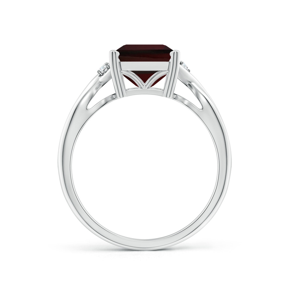 10x8mm A Twist Shank Emerald Cut Garnet Statement Ring in P950 Platinum side-1