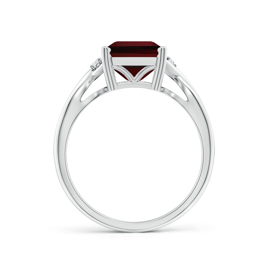 10x8mm AAAA Twist Shank Emerald Cut Garnet Statement Ring in P950 Platinum side-1