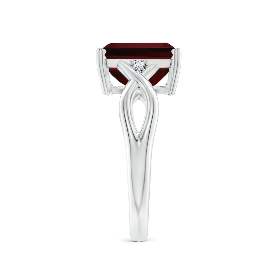 10x8mm AAAA Twist Shank Emerald Cut Garnet Statement Ring in P950 Platinum side-2