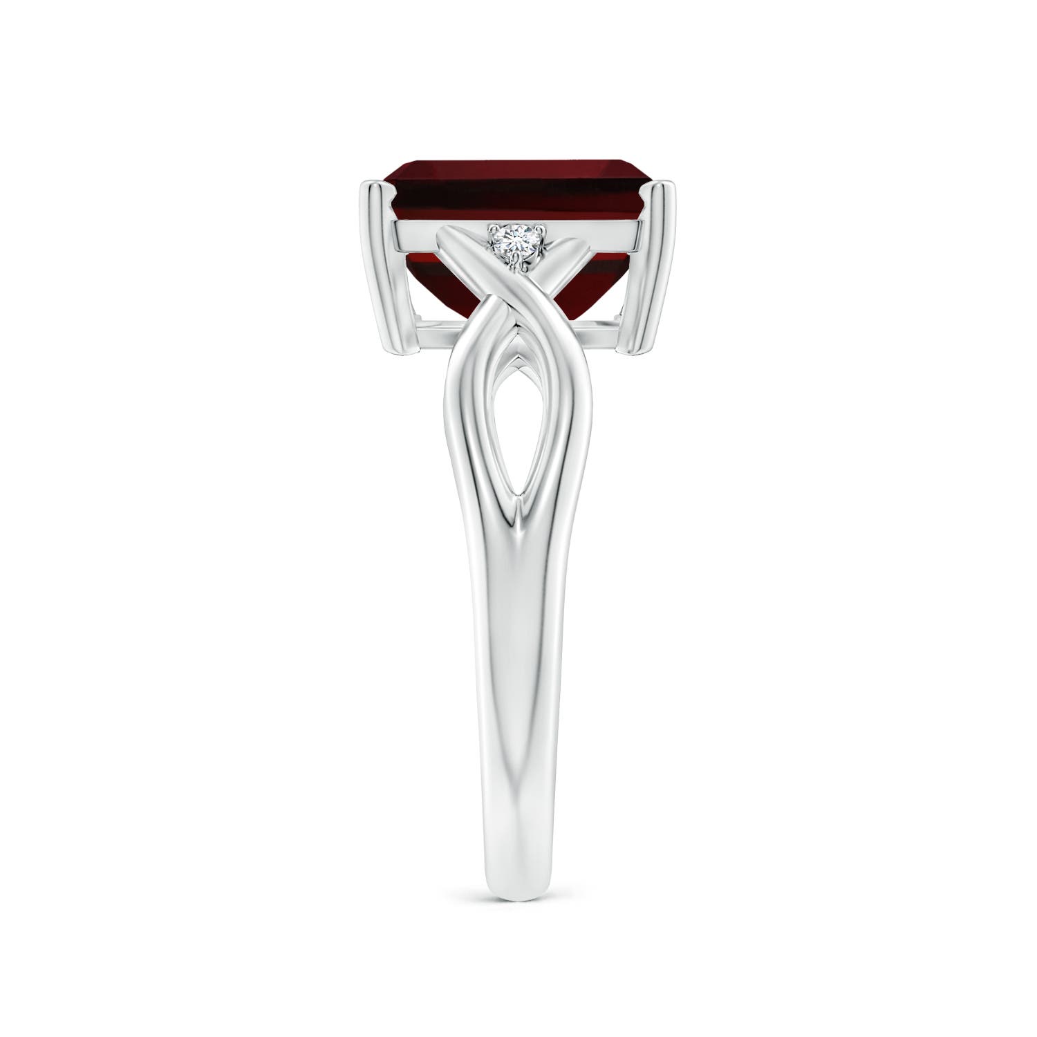 AAAA - Garnet / 4.03 CT / 14 KT White Gold