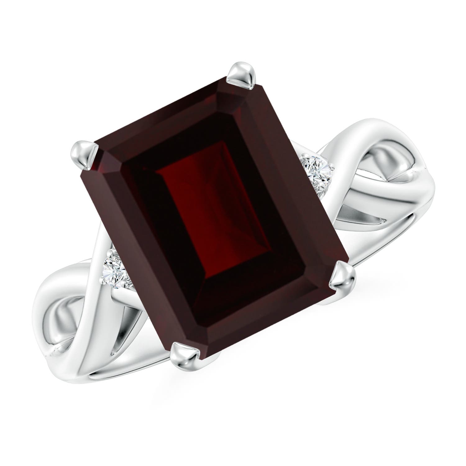 A - Garnet / 5.53 CT / 14 KT White Gold