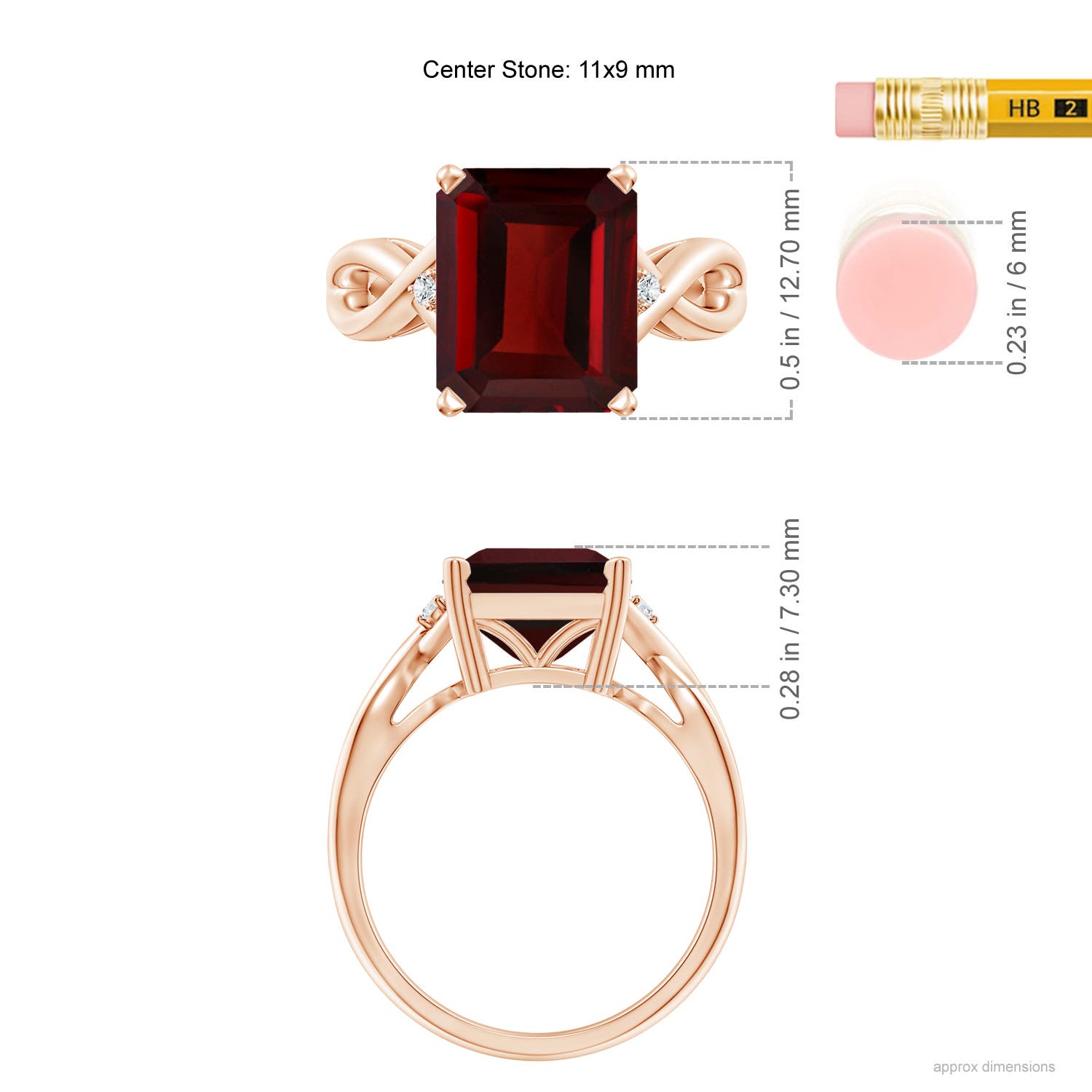 AAA - Garnet / 5.53 CT / 14 KT Rose Gold