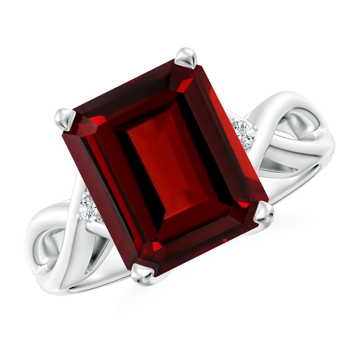 AAAA - Garnet / 5.53 CT / 14 KT White Gold