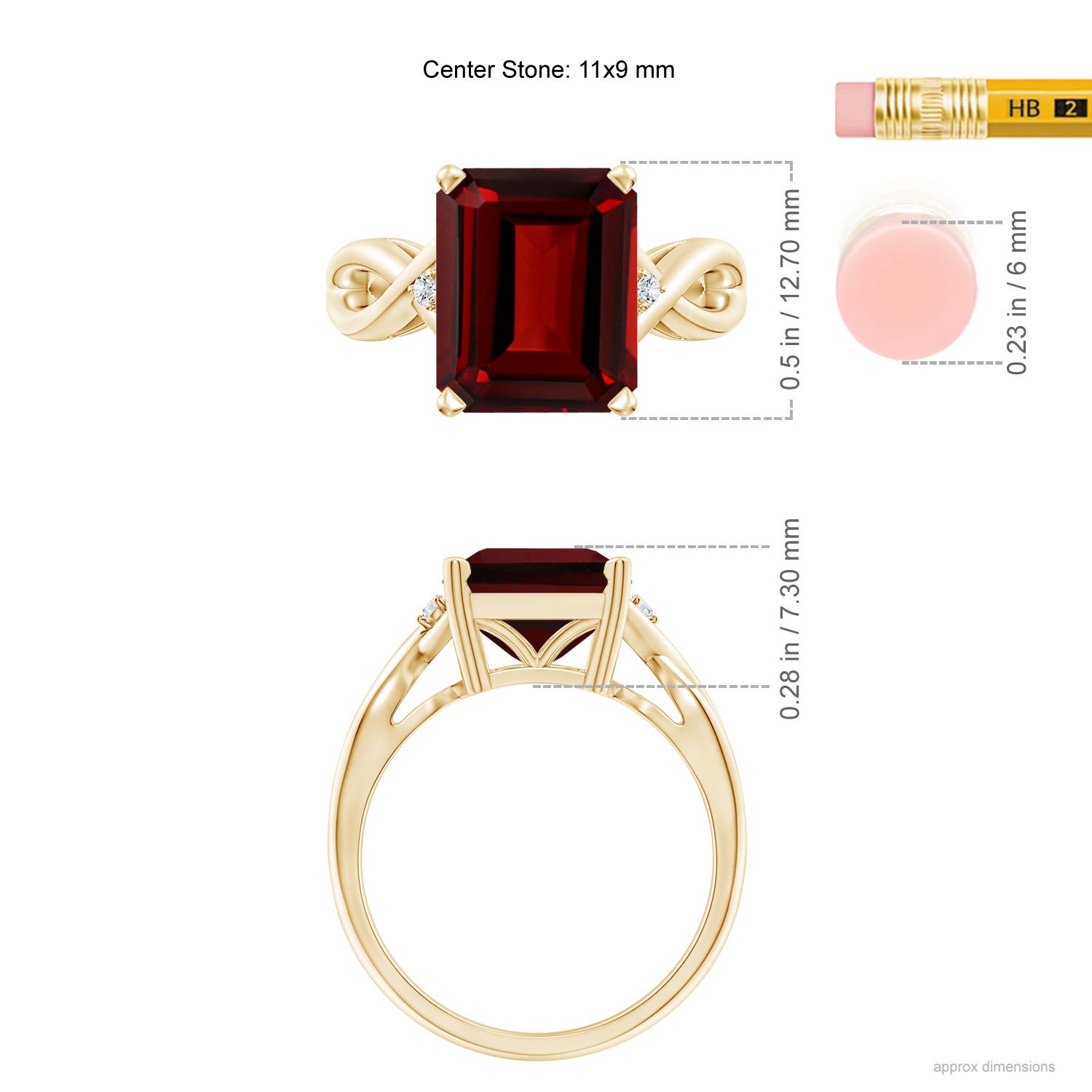 AAAA - Garnet / 5.53 CT / 14 KT Yellow Gold