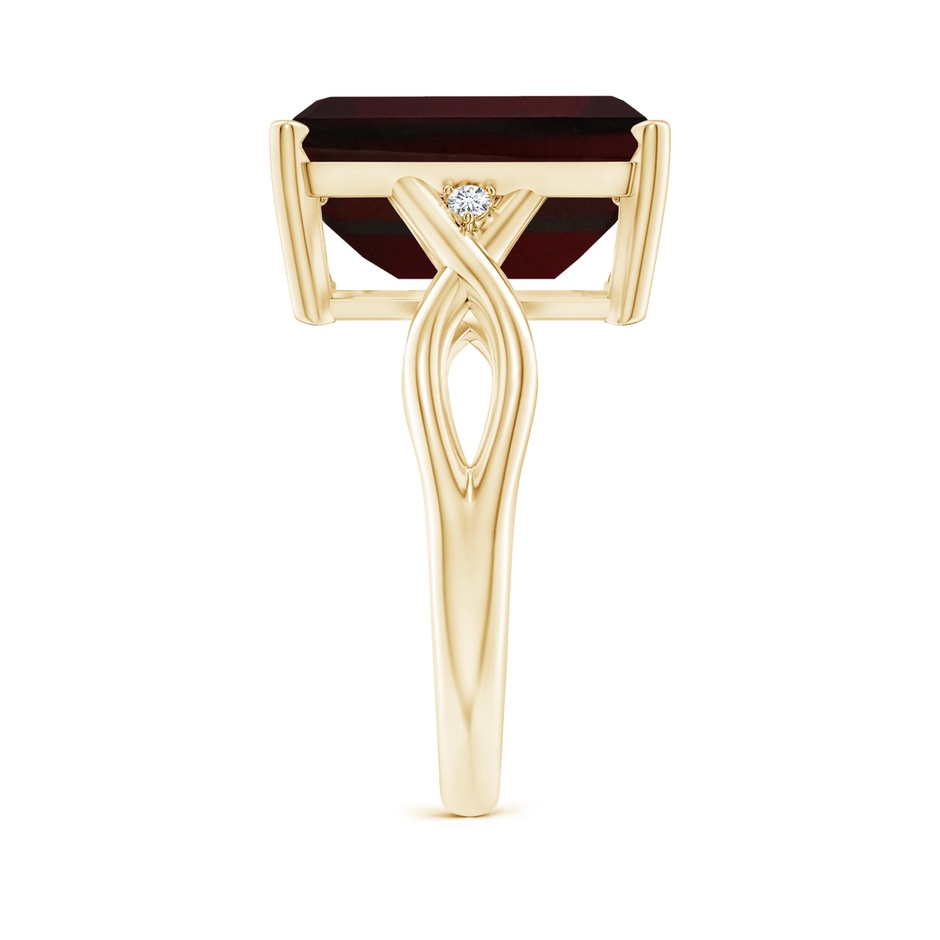 14x10mm A Twist Shank Emerald Cut Garnet Statement Ring in Yellow Gold side-2