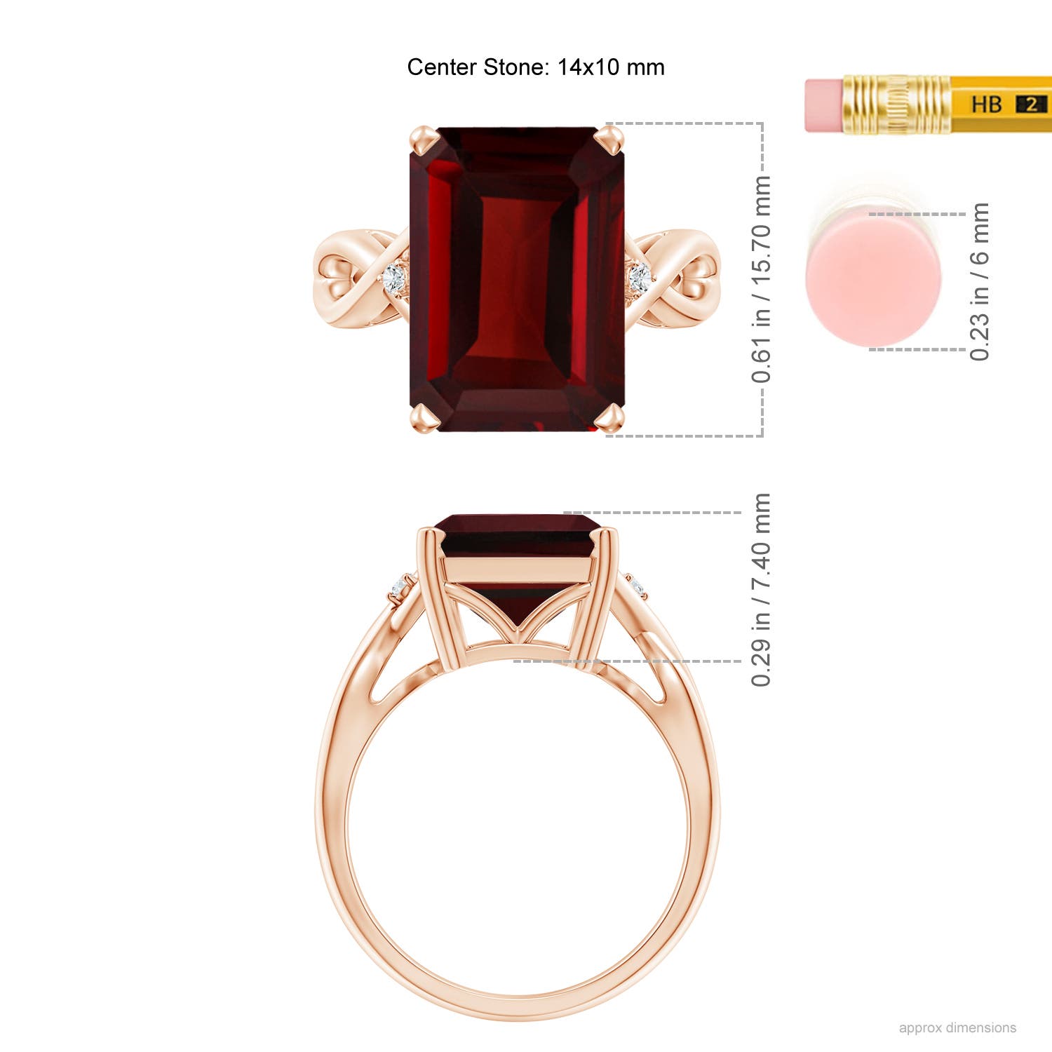 AAA - Garnet / 8.53 CT / 14 KT Rose Gold