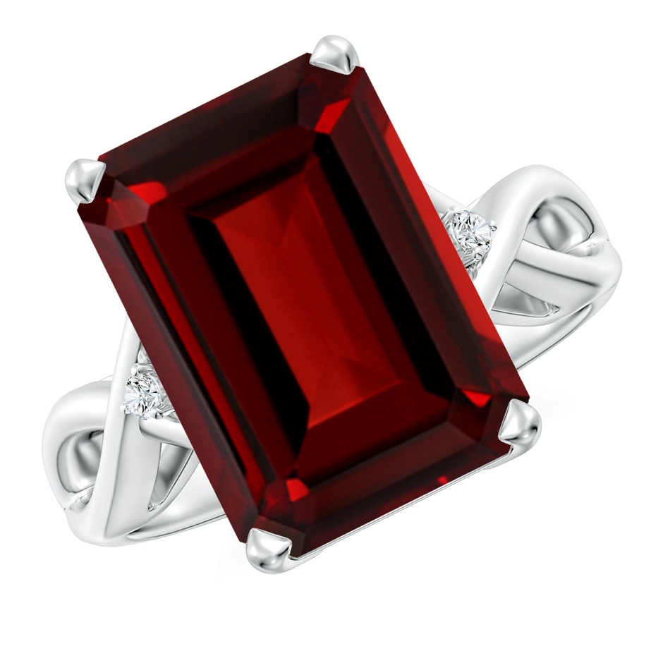 14x10mm AAAA Twist Shank Emerald Cut Garnet Statement Ring in P950 Platinum 