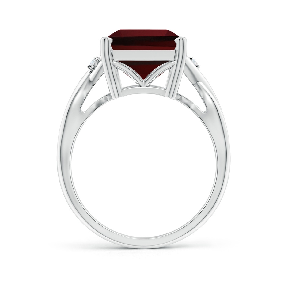 14x10mm AAAA Twist Shank Emerald Cut Garnet Statement Ring in P950 Platinum side-1