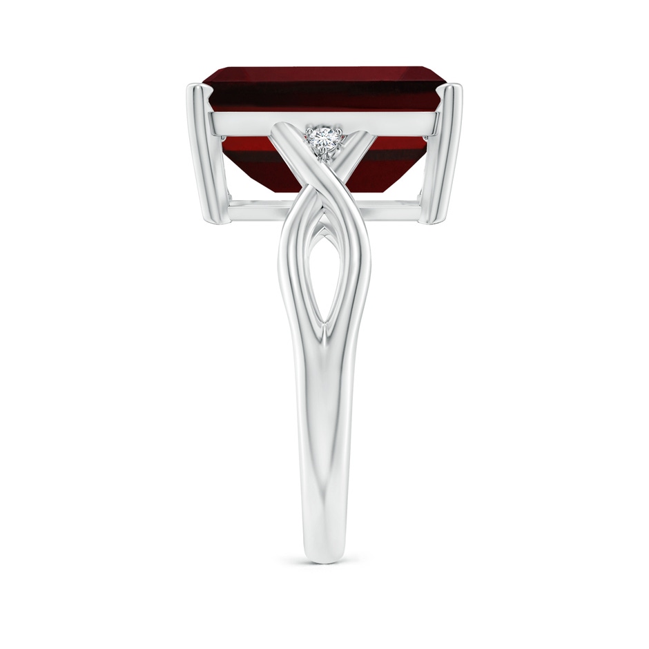 14x10mm AAAA Twist Shank Emerald Cut Garnet Statement Ring in P950 Platinum side-2